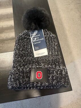 Ohio State Black & White Knit Pom Beanie